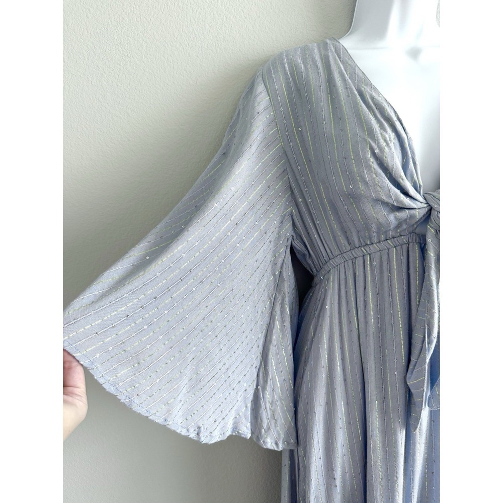 Sundress Juliana St Barth Womens Small Baby Blue Gold Resortwear Beach Cruise - Picture 2 of 8